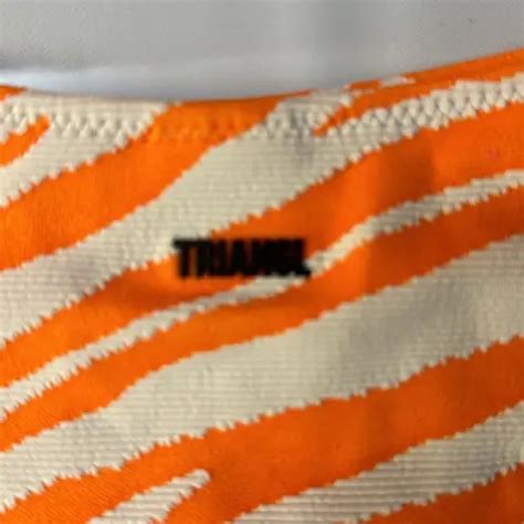 Triangl NWOT Orange And White Zebra Striped Bikini Bottoms 47 52