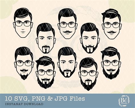 Dad Face Svg Bundle Beard Man Svg Beard Dad Svg Badass Beard Dad Svg Dad Life Svg Beard Man