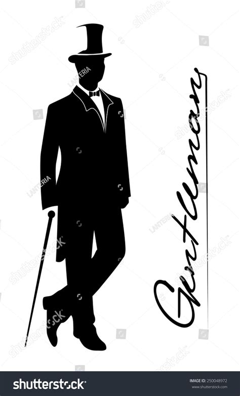 Silhouette Gentleman Tuxedo Stock Vector Royalty Free 250048972 Shutterstock