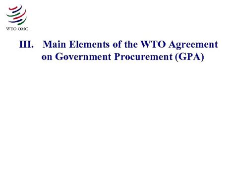 Introduction To The Wto Agreement On Government Procurement