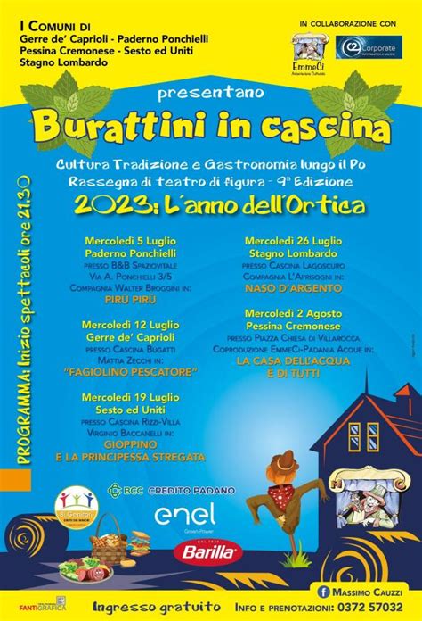 Riparte La Rassegna Burattini In Cascina Evento Agosto