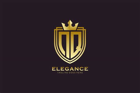 Initial Nq Elegant Luxury Monogram Logo Or Badge Template With Scrolls