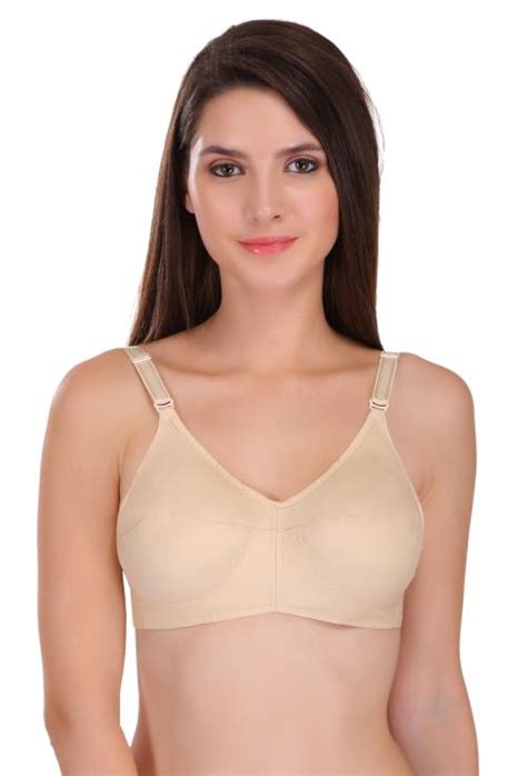 Buy Featherline Women Beige Pure Cotton Single Minimizer Bra E