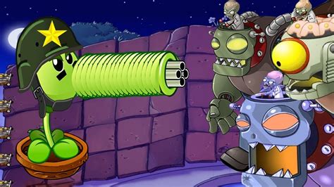 Plants Vs Zombies Hack Gatling Pea Vs Dr Zomboss Youtube