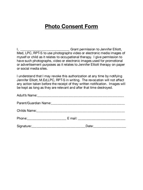 Fillable Online Free Photo Consent Form Pdf Authorization Formsfree