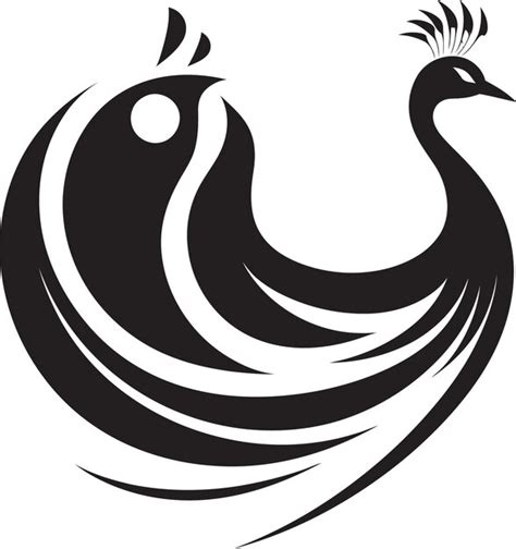 Premium Vector Peacocks Tale Black Vector Logo Icon Ebon Elegance