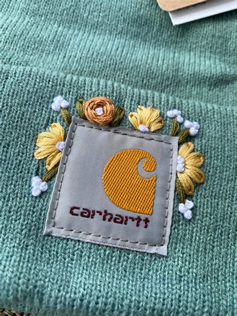 Custom Adult Floral Embroidered Carhartt Beanie Etsy