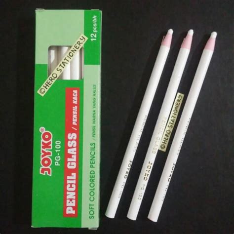 Pensil Kaca Dermatograph Pencil Glass Joyko Pg 100 Putih 12 Pcs