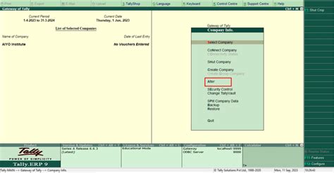 How To Delete Alter And Shut Company In Tally AIYO IT