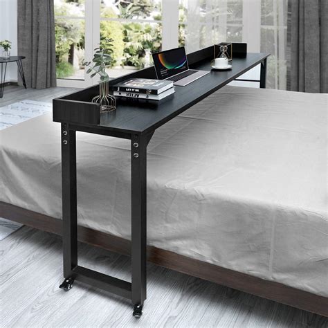 Oraf Overbed Table With Wheels Mobile Bed Desk For Queen Full