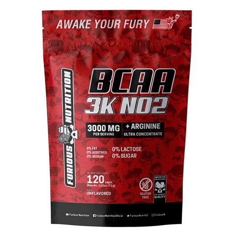 BCAA 3K NO2 Arginina 120 Cápsulas Refil