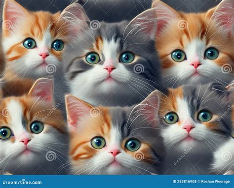 Lots of Very Cute Cats stock illustration. Illustration of animal ...