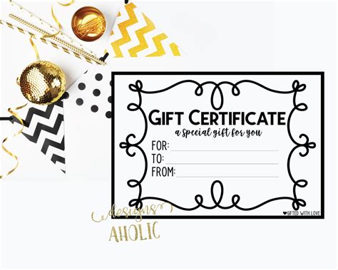 Gift Certificate Template Gift Card Printable Customizable Gift Certificate Personalized Gift ...