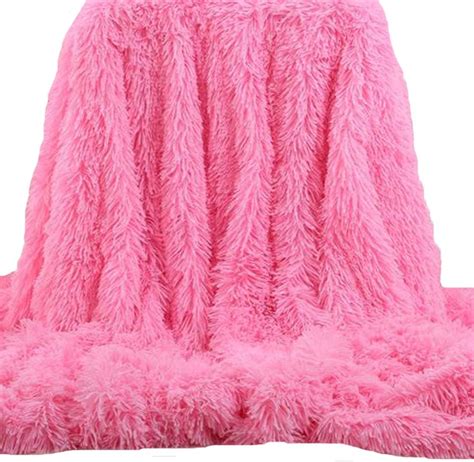 63 X79 Super Soft Faux Fur Throw Home Decorative Pink Cozy Blanket Shaggy Faux Fur Throw Xmas