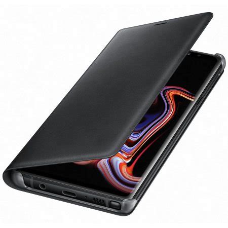 Official Samsung Galaxy Note 9 Leather Wallet Cover Case - Black