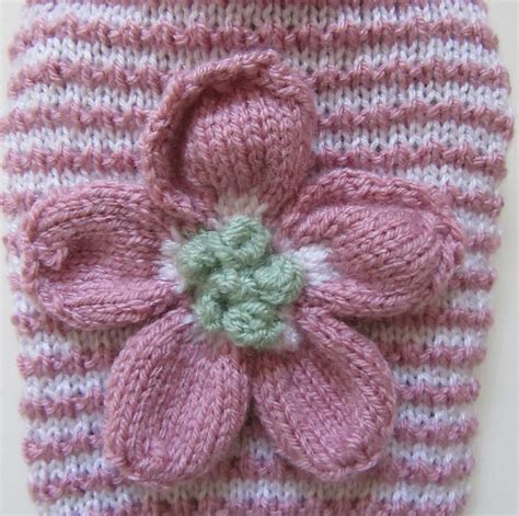 Hot Water Bottle Cover Stripy Pink With Dais Folksy