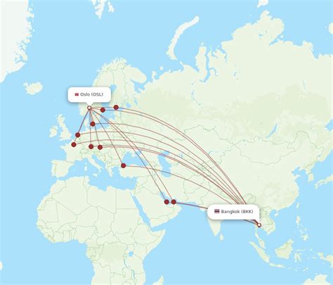 All Flight Routes From Oslo To Bangkok Osl To Bkk Flight Routes