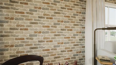 Gw1003 Washed Faux Brick Wallpaper Peel And Stick White Gray Brown Grace And Gardenia Designs