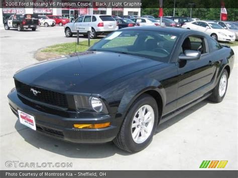 Black 2008 Ford Mustang V6 Premium Coupe Light Graphite Interior