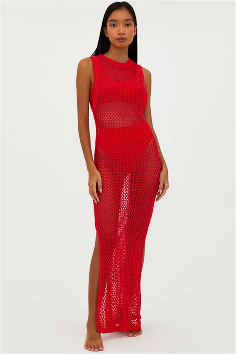 Holly Dress Red Cover Up Dress Beach Riot