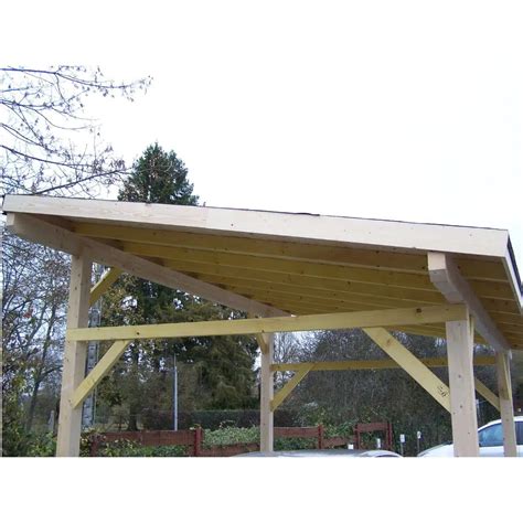 Carport En Bois Monopente Pour Voiture M Green Gaia