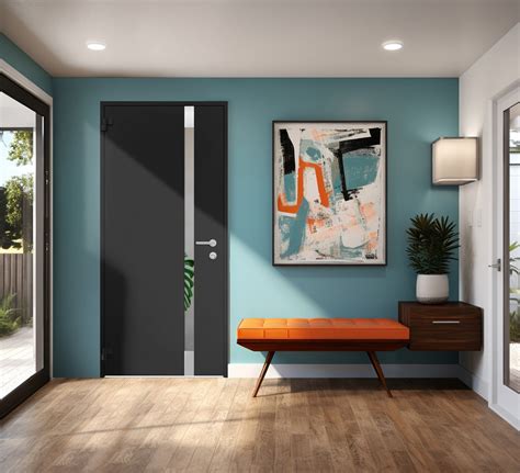 Cynex 6777 Modern Exterior Entry Door 32″ x 80″ in Black by VDomDoors