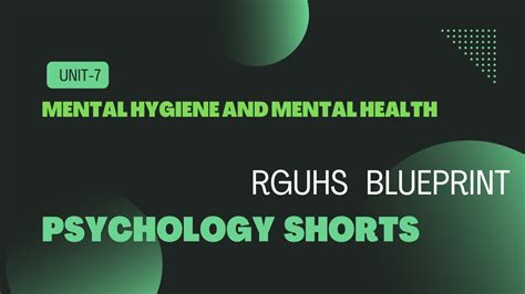 Rguhs Blueprint Psychology Unit Solved Shorts St Yrs B Sc Nursing