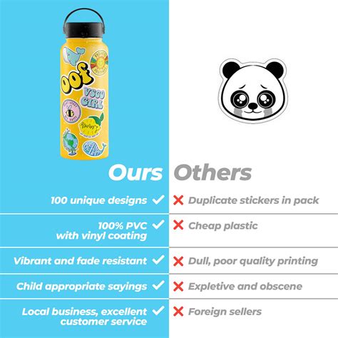Five and 2 100 Pack Water Bottle Stickers Waterproof Stickers VSCO