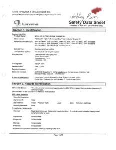 Safety Data Sheet Section Identification Pdf Toxicity