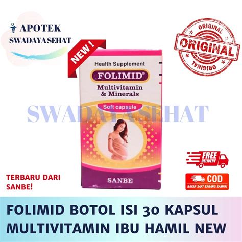 Jual FOLIMID BOTOL ISI 30 KAPSUL Suplemen Multivitamin Ibu Hamil