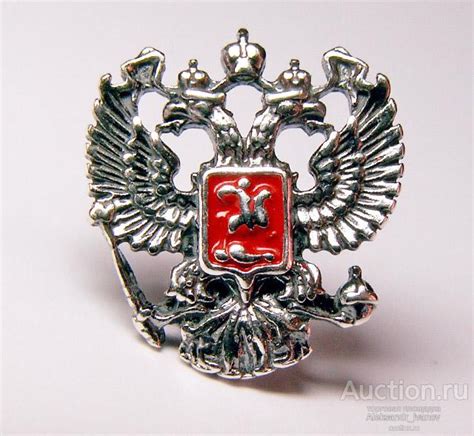 Значок на пиджак Двуглавый орел России СЕРЕБРО 925