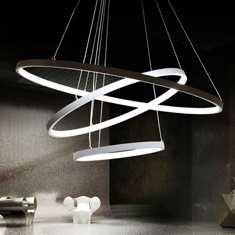 modern led pendant lights for Foyer 3 rings light aluminum pendant lamp ...