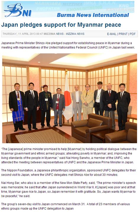 Bni Apr Japan Pledges Support For Myanmar Peace Recent