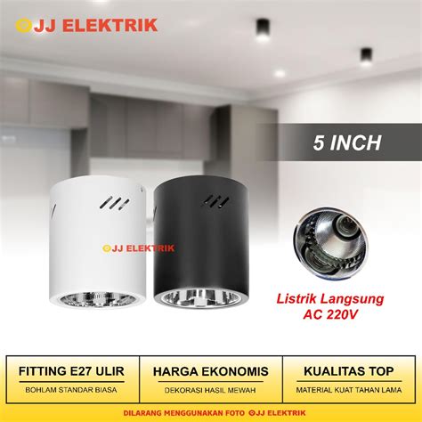 Jual Kap Lampu Downlight Outbow 5 Inch Fitting E27 Lampu Outbow Tempel