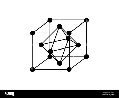 Volumetric Crystal lattice. The position of atoms in a crystal. Vector ...