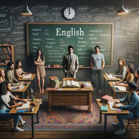 interactive english learning dynamic classroom scene ai art