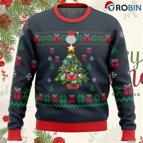 Nintendo Tree Ugly Christmas Sweater - RobinPlaceFabrics