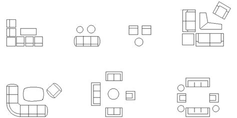 Bloques Autocad Gratis De Conjunto De Muebles Para Sala De Estar