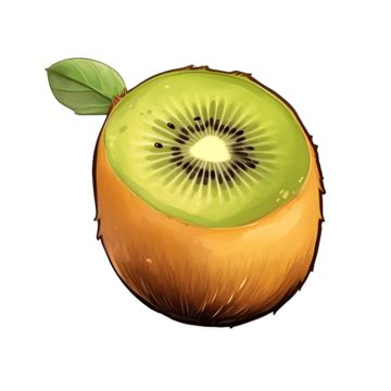 Cute Kiwi Fruit Stationary Sticker Oil Painting Kiwi Fruit Cartoon