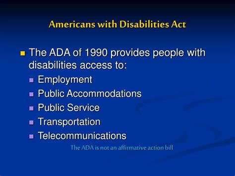 Ppt Americans With Disabilities Act Powerpoint Presentation Free