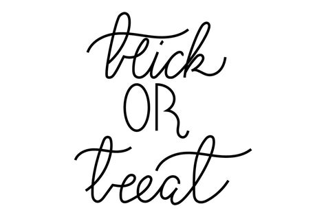 Trick Or Treat Cursive Lettering Graphic By Duzzi Art · Creative Fabrica