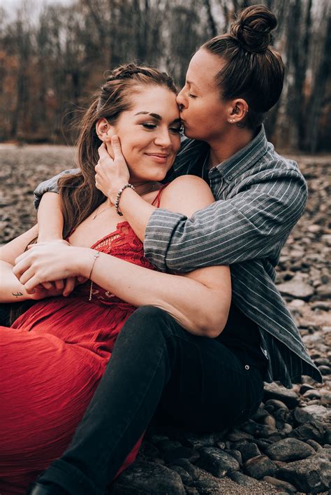 Couples Photos At Redfield Reservoir New York Outdoor Engagement LGBTQ Lesbian Engagement