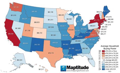 Maptitude Map Buying Power Per Household By State