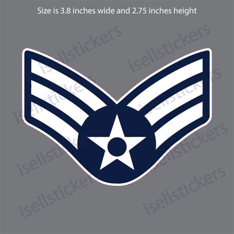 Air Force Senior Airman Enlisted Insignia Rank E4 Bumper Sticker Window