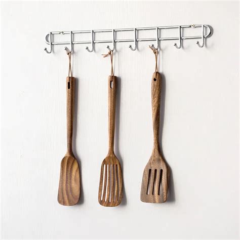 Conjunto De Utens Lios De Cozinha De Madeira Natural Colher Longa