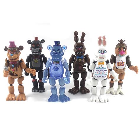 Juego De 6 Piezas FNAF Figura De Acción Brecha De Seguridad Bonnie Foxy