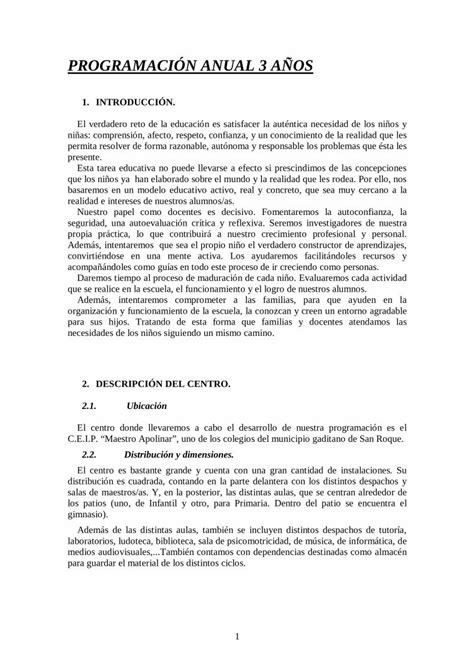 PDF PROGRAMACIÓN ANUAL 3 AÑOS PDF fileLa educación infantil tiene