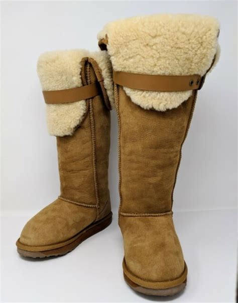 Emu Illoura Over The Knee Chestnut Brown Sheepskin Boots Womens