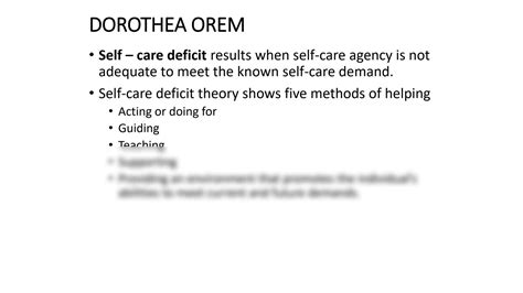 SOLUTION: Dorothea orem theory - Studypool