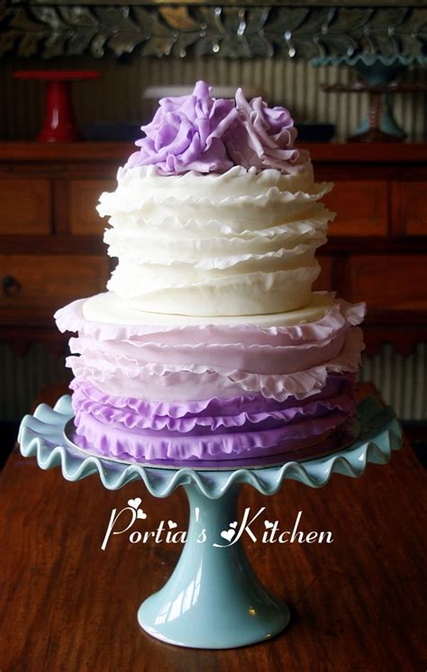 Ombre Ruffle Wedding Cake Cakecentral